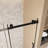 Frameless Single Sliding Shower Door  56-60 "W X 76" H, 1/4 "(6 Mm) Clear Tempered Glass, Explosion Proof Film, Stainless Steel Handle Square Tube Track ,Matte Black-119866402