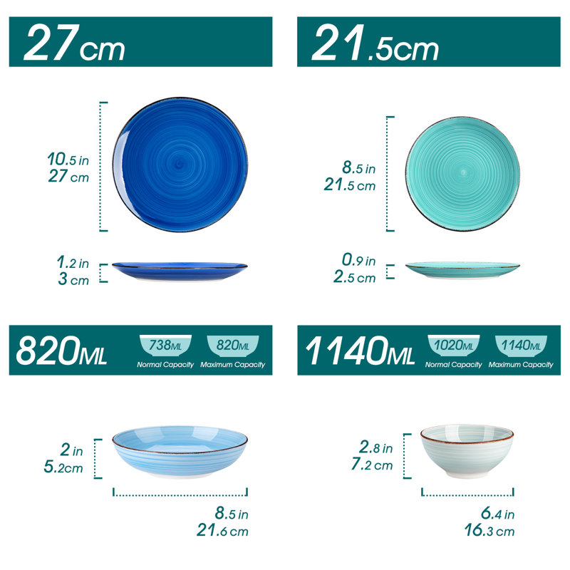 Dinnerware , Blue/Green