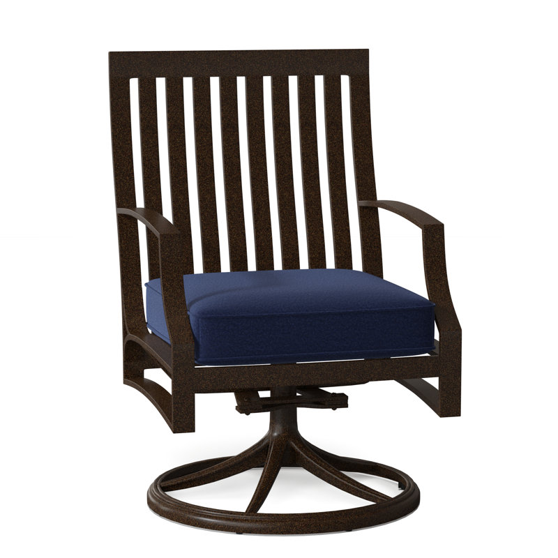 Seal Cove Outdoor Dining Armchair, Chestnut Brown, Brisa Charcoal Distressed Faux Leather
