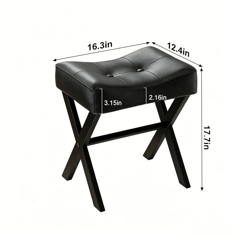 Tabouret de coiffeuse en cuir 18 po
