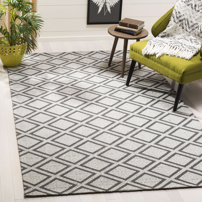 Costillo Hand Tufted Wool Geometric Rug, Rectangle 5' x 8'