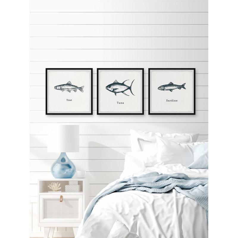 Swanage Trout and Tuna 3 Piece Wrapped Canvas Painting