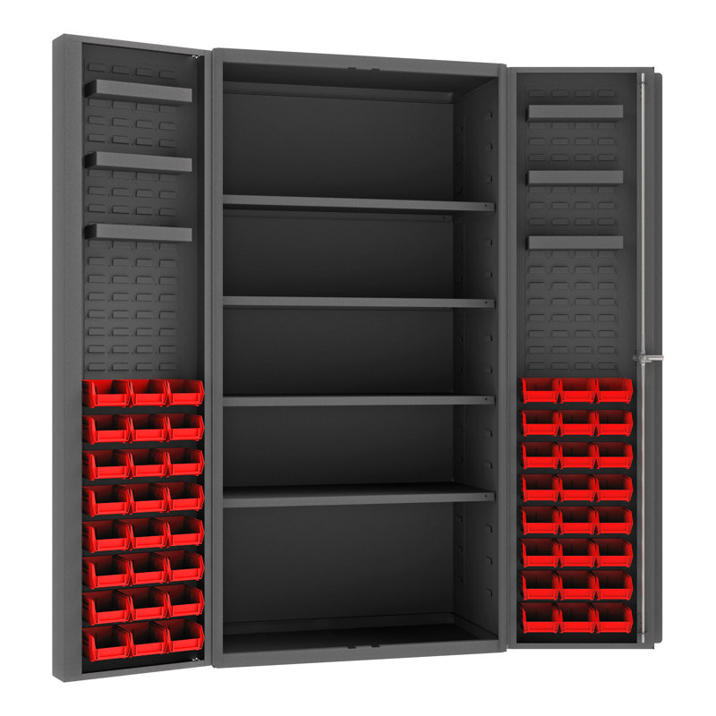 Zaurak Single Storage Cabinet ( 72'' H x 36.13'' W x 24.56'' D), Red