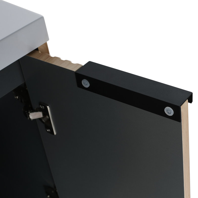 Commode de salle de bain autoportante 48 po avec lavabo en résine et tiroir - porte de finition