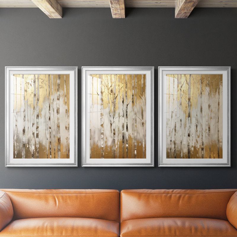 ABSTRACT Series CMLI - Impression encadrée sur mesure de qualité supérieure - 3 pièces, H 19 po x l 27 po