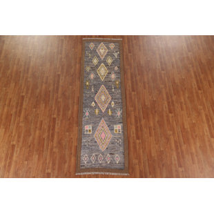 One-of-a-Kind 2'11" X 9'9" New Age Runner Wool Area Rug in Grey