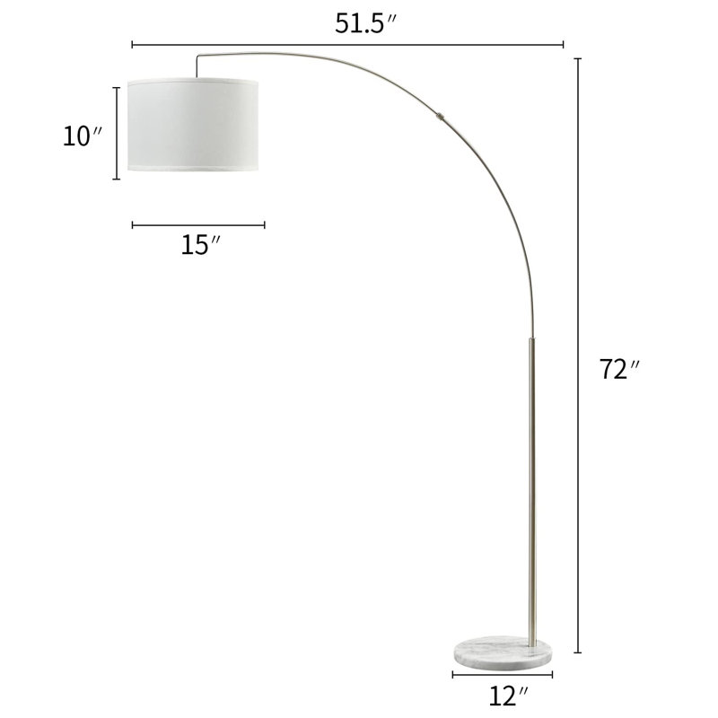 Lampe sur pied arquée 72 po Picar