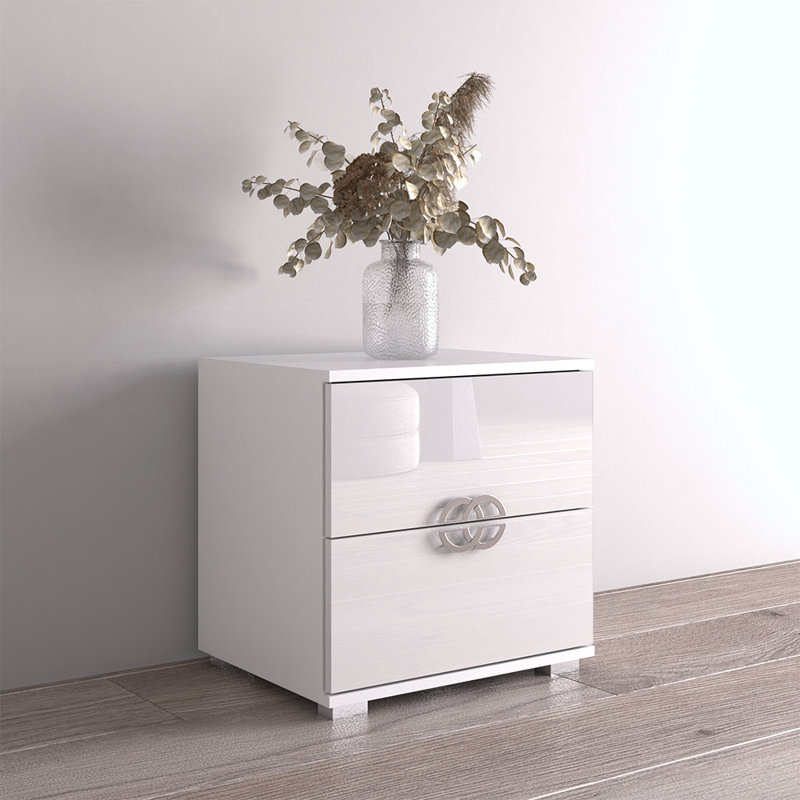 Table de chevet 19,6 po Anabella, Blanc