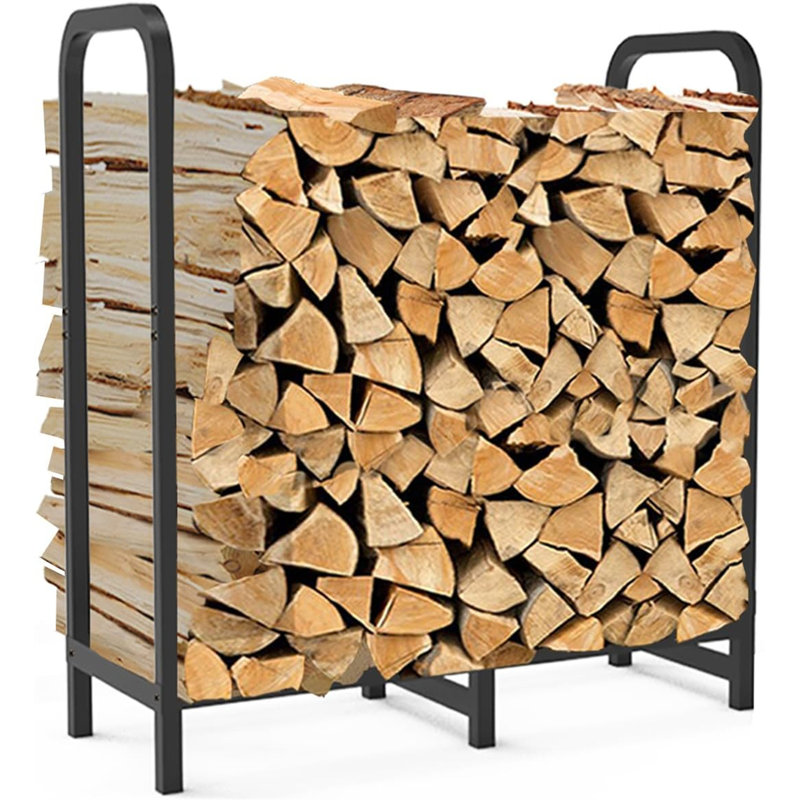 2.8ft Firewood Rack Holder, Adjustable, Black