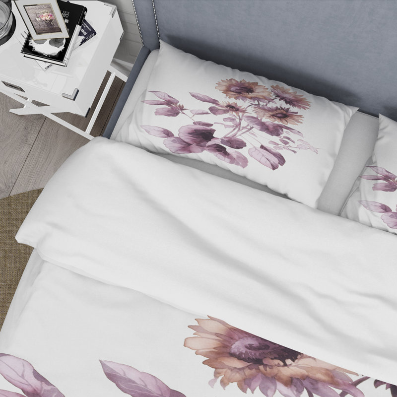 Ensemble de housse de couette en microfibre Allegra, Housse de couette pour grand lit et 2 taies décor