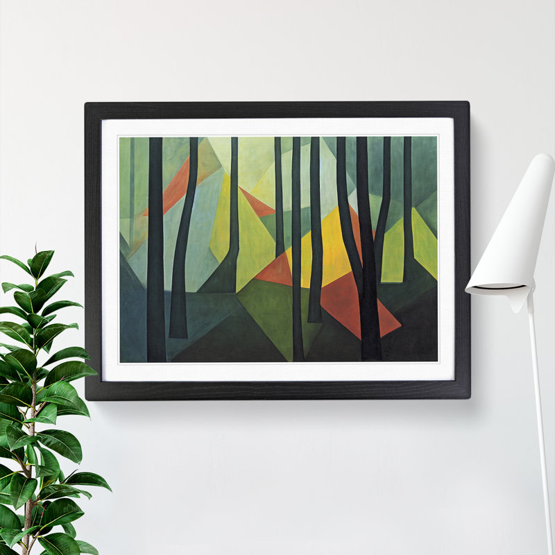A Bold Abstract Forest - Single Picture Frame Painting, Black, 46cm H x 64cm W x 2cm D