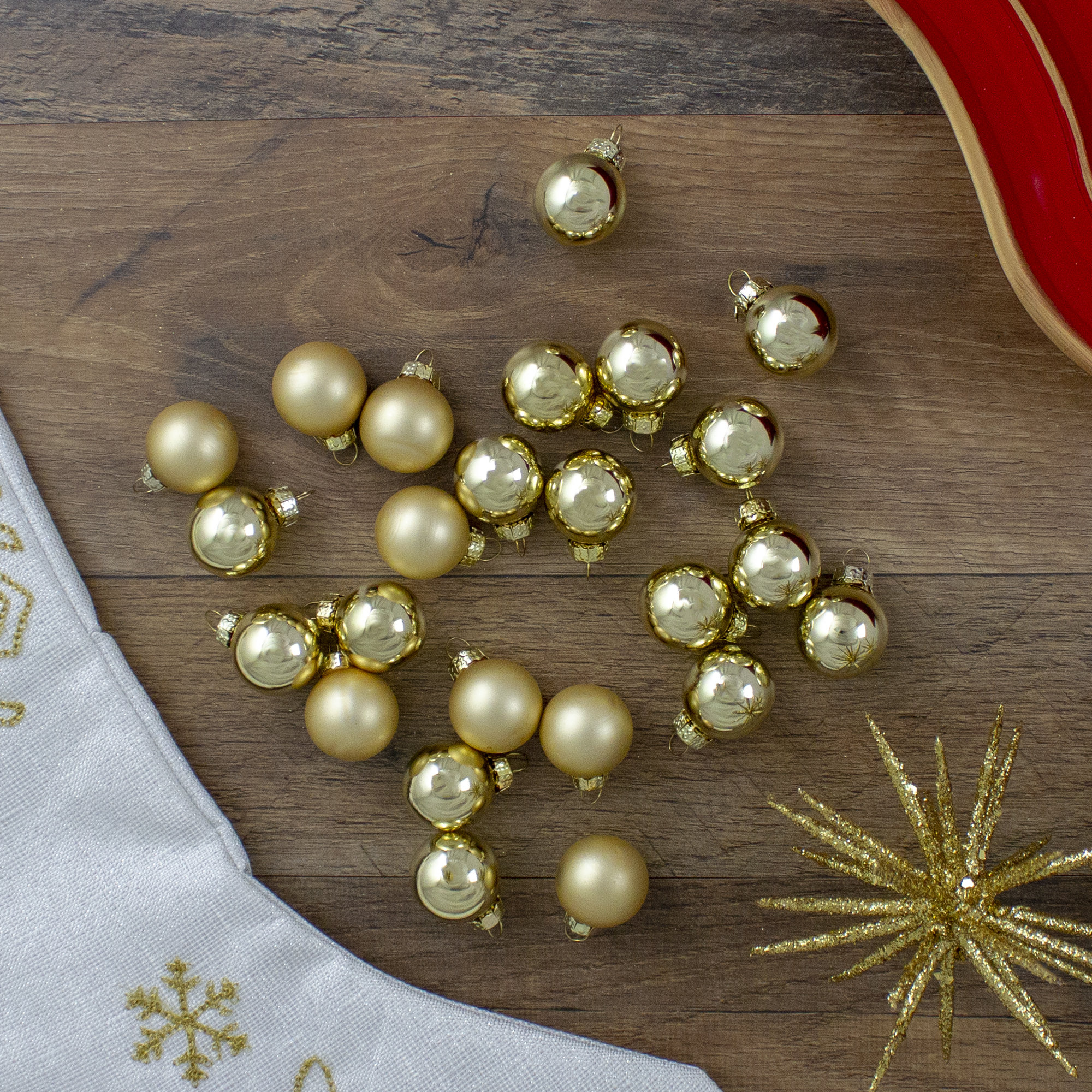Christmas 22-Finish Glass Christmas Ball Ornaments, Gold