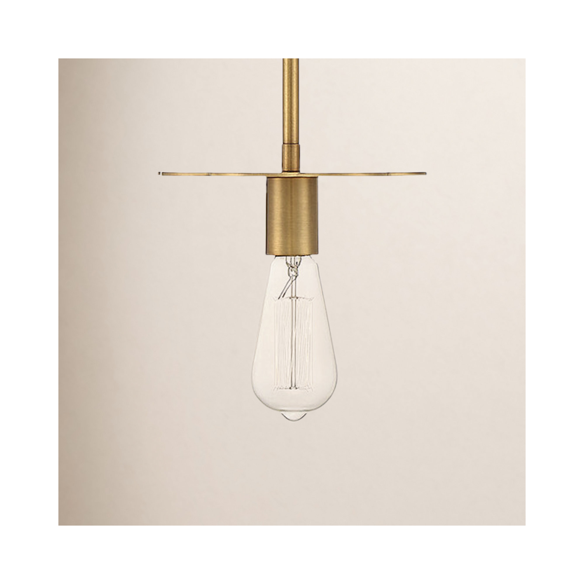 Thane Single Light Dimmable Pendant, Natural Brass