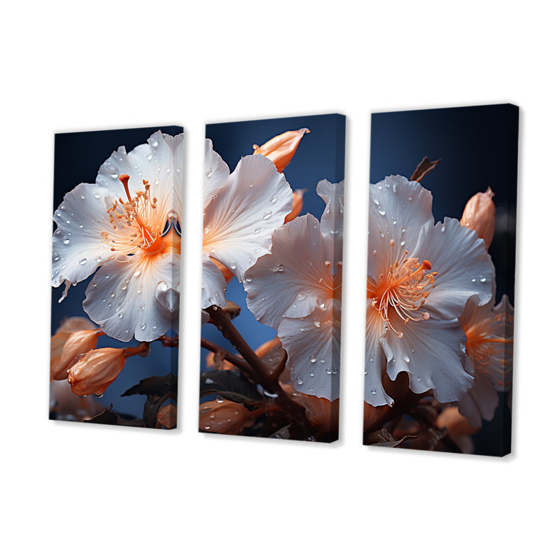 Ensemble d'art mural hibiscus clair de lune - Hibiscus, H 40 po x l 60 po x P 1 po