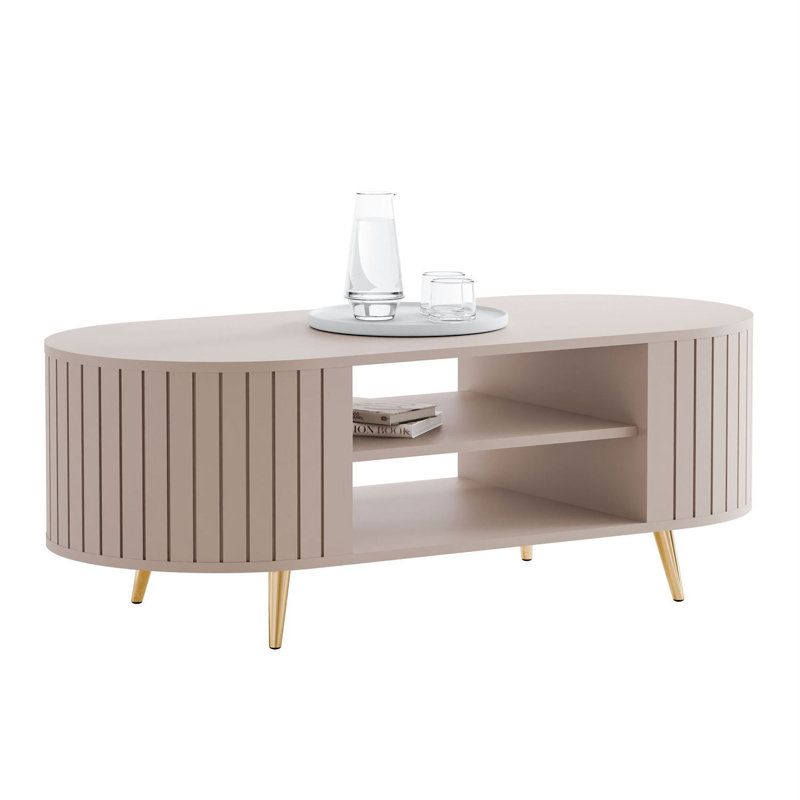 Coffee Table with Storage, Gold, Cashmire