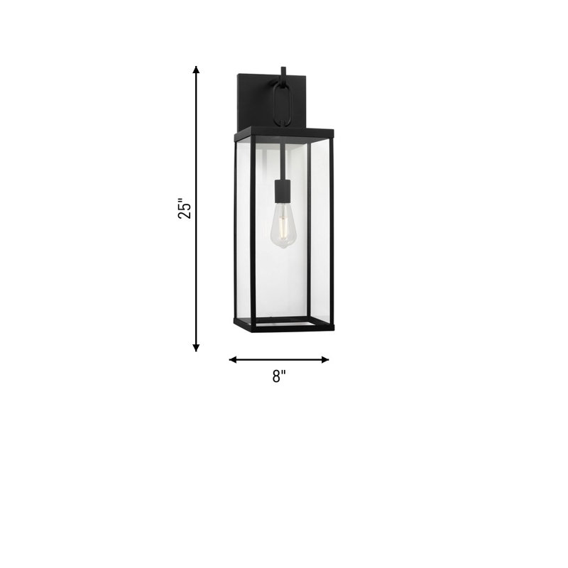 Lanterne Rox à une lumière, Non, Noir texturé, H 25 po x l 8 po x P 8,75 po