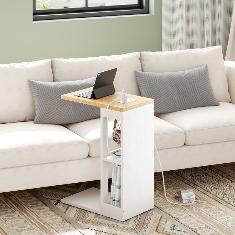 C Table End Table with Charging Station and Storage