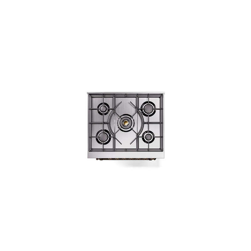 ILVE Nostalgie II 30 in Dual Fuel Range, Glossy Black/Copper, Natural Gas