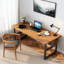 Bureau rectangulaire brun et noir en bois massif-145097269