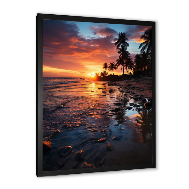 Dominicains tropicaux dominicains III - Nautique et plage, reproduction d'art mural, Cadre photo noir