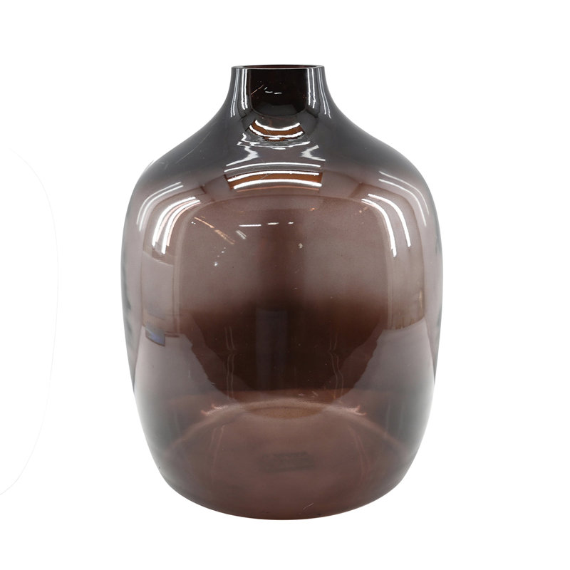 Tergel Cinched Neck 11.75" Handblown Glass Vase, Plum