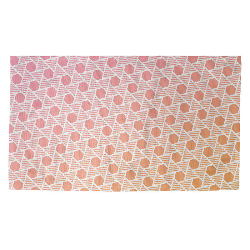 Tapis rose à motif d'hexagones et de triangles Mcguigan, Rectangle 2 pi x 3 pi
