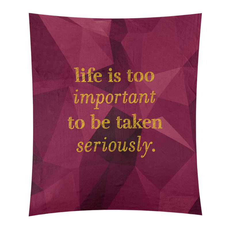 Tapisserie de levity en polyester en faux gemme et citation, H 60 po x l 51 po, Spinelle / or