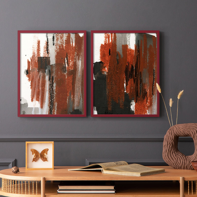 Impression encadrée LoftPastelV-Premium - prête à être accrochée - aucun clou requis - aucun clou requis, Rouge