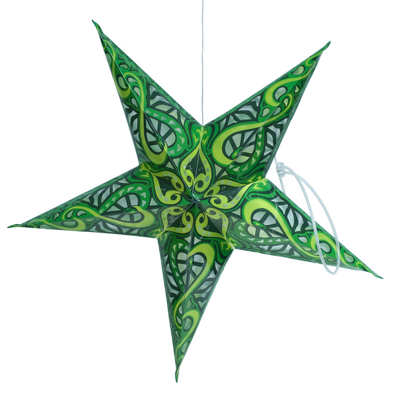 Brigit 22.5'' Solar Powered Outdoor Hanging Light, Green