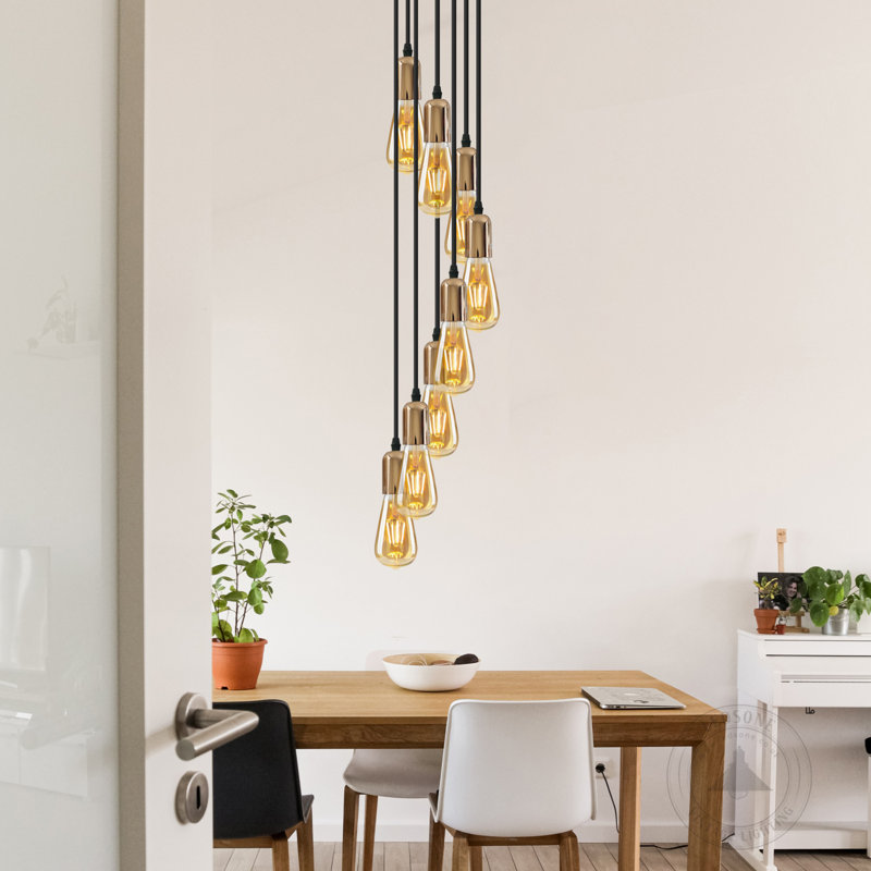 Armida - Light French Gold Cluster Pendant, 8
