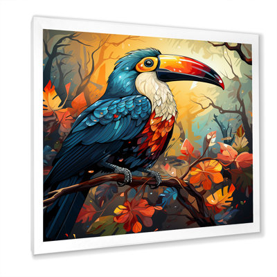 Blue And Yellow Tropical Toucans II - Toucan Animal Wall Art
