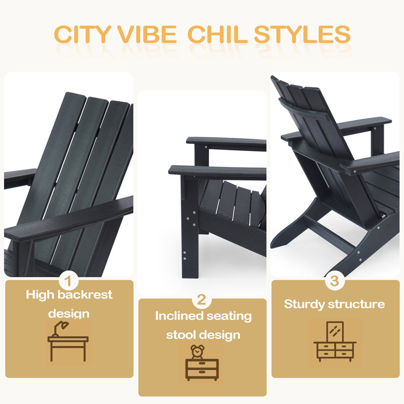 Chaise Adirondack, Noir