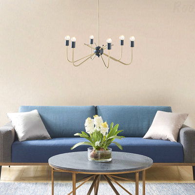 Lustre - configuration à 6 lumières, matériau métallique