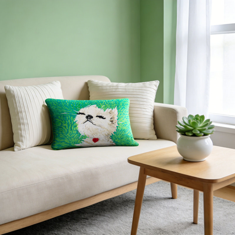 Housse de coussin décoratif décoratif pour chien 14 x 20 pouces