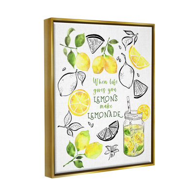 Ba-995 - «Floater Make Lemonade Kitchen», phrase encadrée sur toile par By the Lakeside