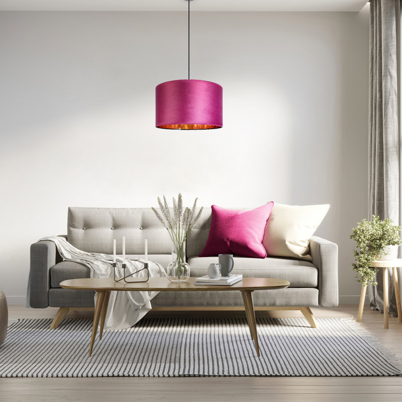 Ishmael 1 - Light Drum Pendant, Black, Violet