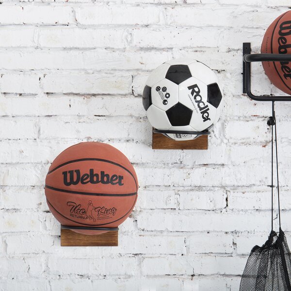 2 Pcs Ball Storage Rack Ball Holder Wall Mount Basketball Racks Football  Display