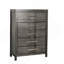 Commode de style transitionnel 1 pièce à queue d'aronde anglaise à 5 tiroirs avec roulement à billes et tiroir gris
