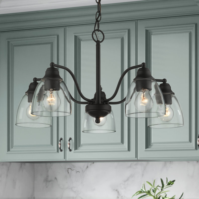 Bargas 5 - Light Dimmable Classic / Traditional Chandelier, Black
