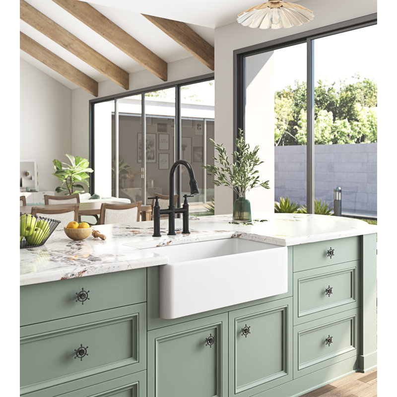 Inch  Farmhouse Sink Deep Apron Sink Undermount Farmhouse Kitchen Sink Single Farm Sink, White