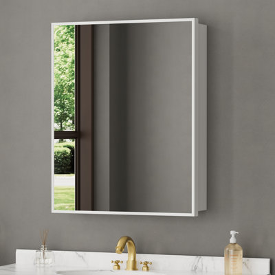 Elise 20 po X P 28 po H Pharmacie rectangulaire blanche avec miroir H / Lron