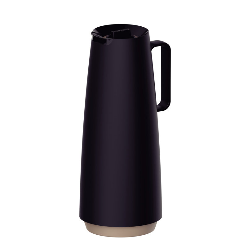 Tramontina 1L Thermal Flask with Interior Glass Container, Black