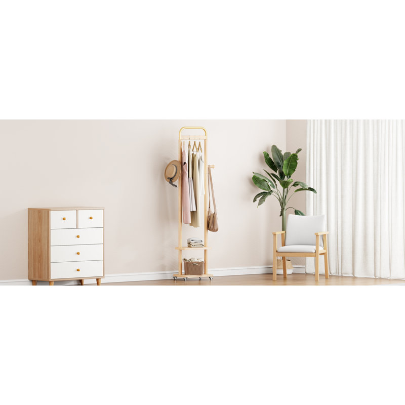 Portemanteaux en bois massif 15,7 * 11,8 * 71 po Protection de l'environnement solide facile à assembler magnifique peut être placé dans la chambre / entrée / salon