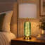 Lampe de chevet en verre de 65 cm (25,5 pouces) avec veilleuse inspirée des lucioles, ports de chargement USB-A et Type-C et ampoules DEL-256786161
