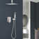 1-Spray Patterns 11.8 In. Dual Fixed And Handheld Shower Head 2.5 GPM In Brushed Nickel