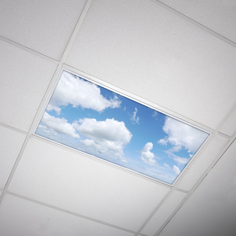 Couvre-lampes fluorescents Cloud Classroom pour plafonniers - pour luminaire 2 x 4 - par Octo Lights