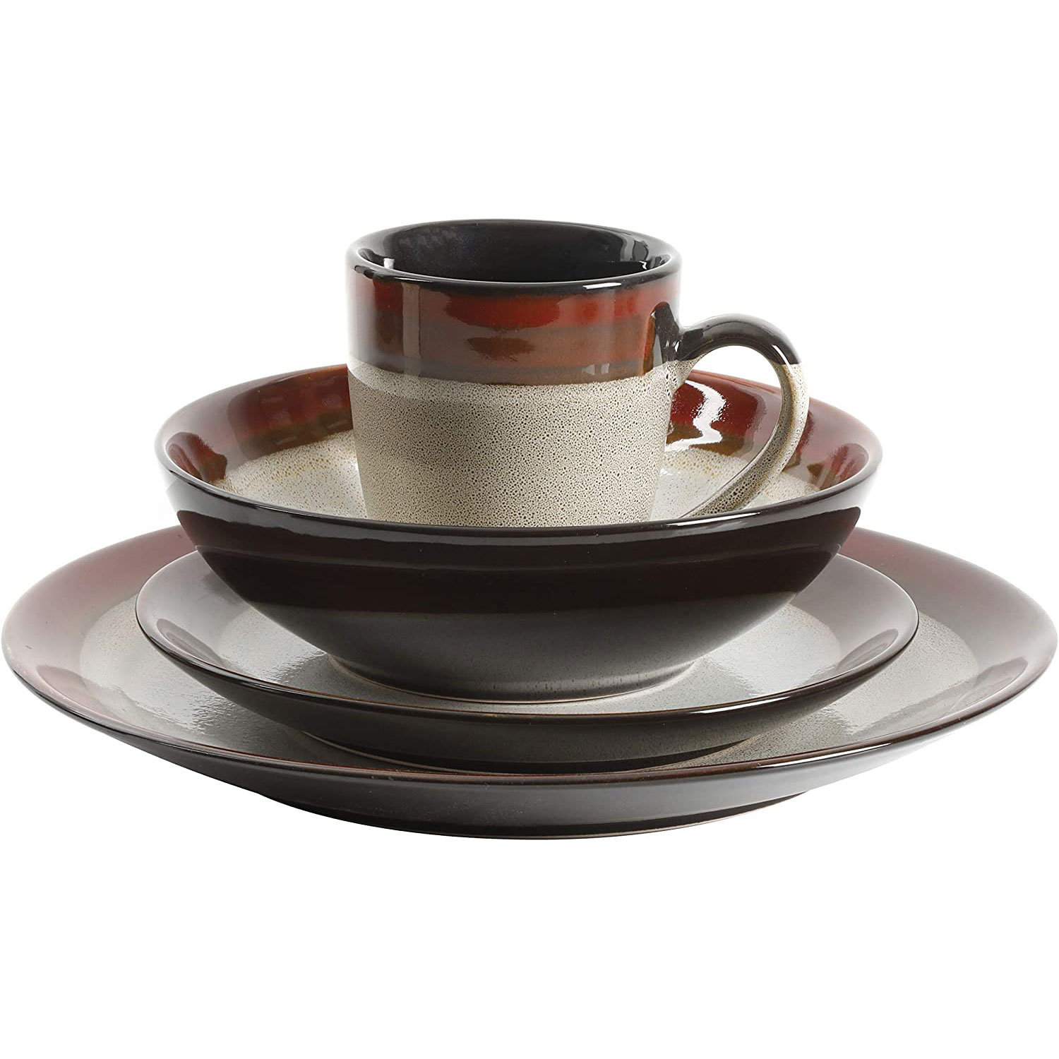 Elite Stoneware Dinnerware Set, Red