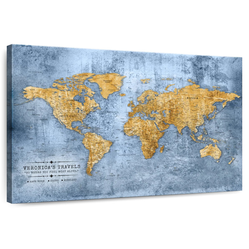 Carte du monde personnalisée Pin's Touch Alive II, H 30 po x l 45 po, Yes