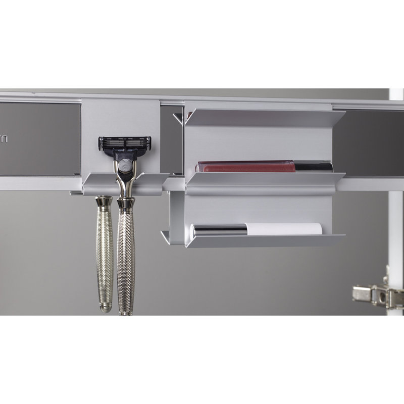 M Series Recessed Framed Medicine Cabinet with 3 Adjustable Shelves, Right, 70" x 19.25" x 6", Silver
