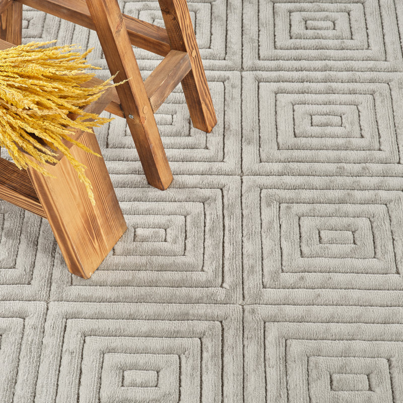 Michoel In- & Outdoor Scandi Modern Boho Grey Area Rug, Rectangle 80 x 150cm